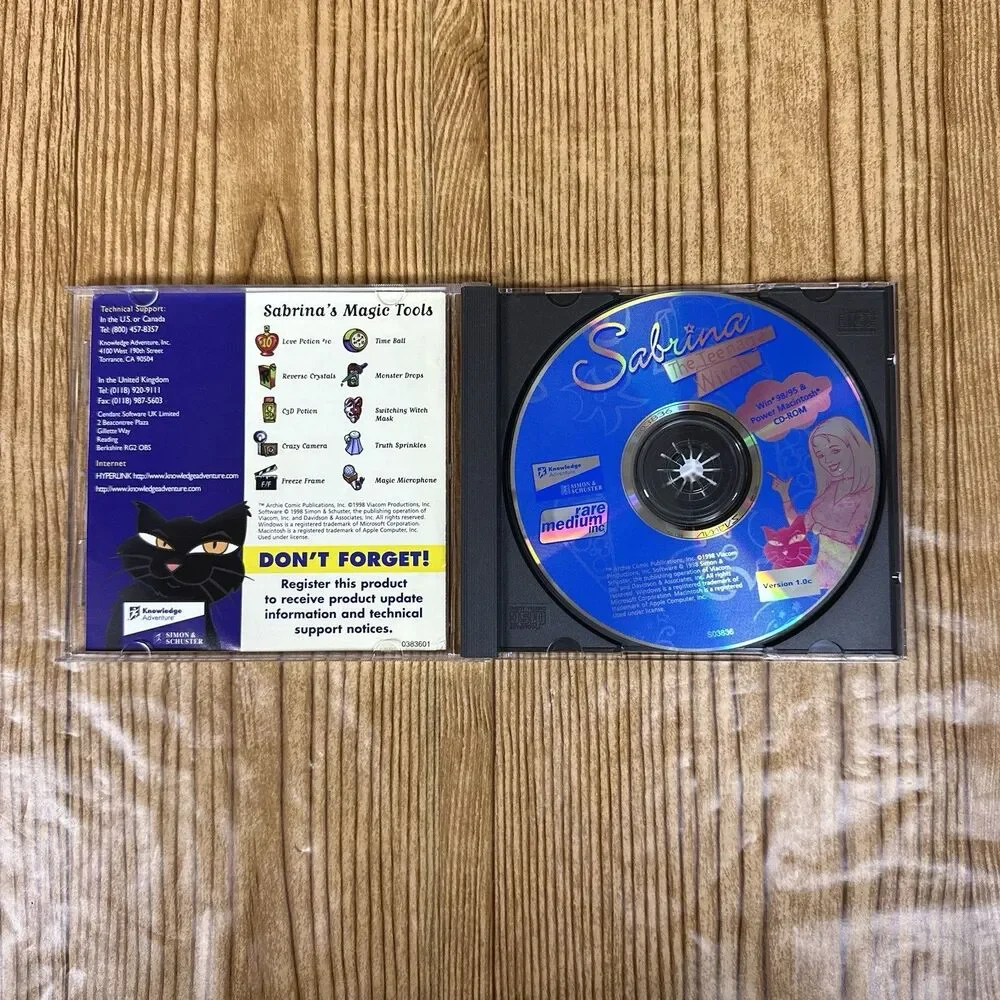 Vintage 1997 Mattel Clueless CD Rom Sabrina Teenage Witch Game Windows PC‎ Mac